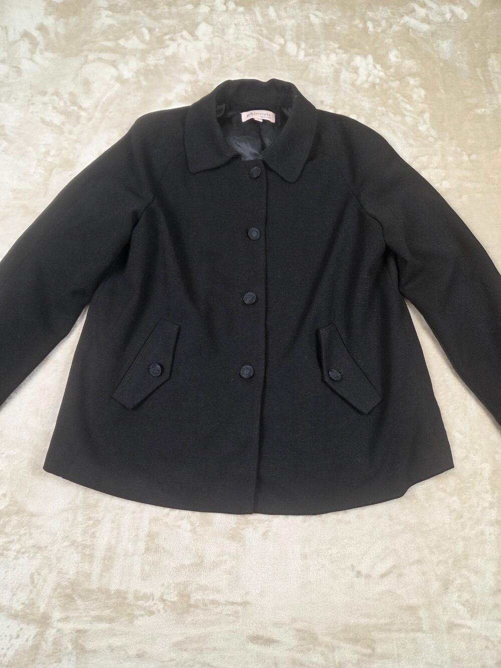Philosophy Black Button Front Blazer Jacket Womens Size 6 Workwear Classic